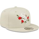 new-era-flat-brim-9fifty-flower-chicago-white-sox-mlb-beige-snapback-cap
