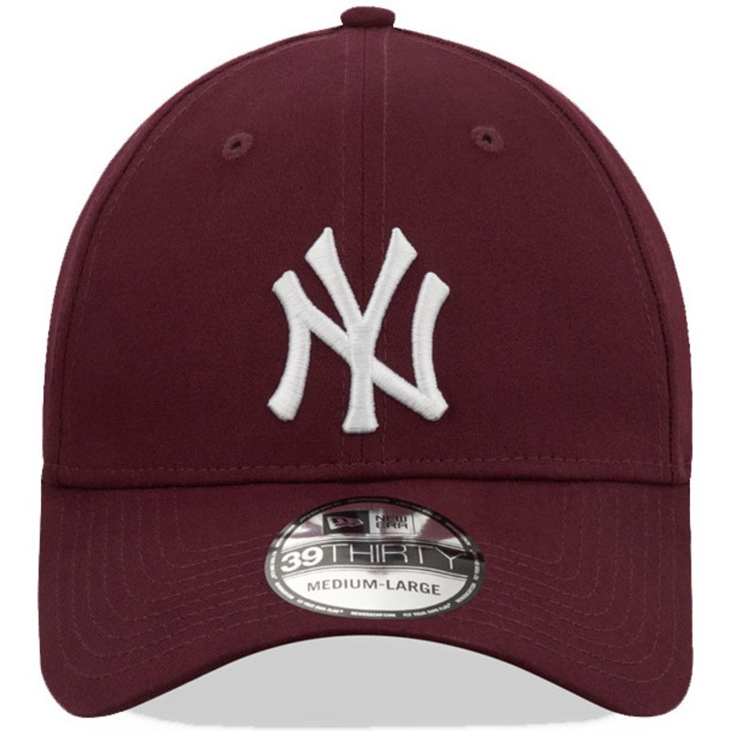 new-era-curved-brim-39thirty-league-essential-new-york-yankees-mlb-maroon-fitted-cap