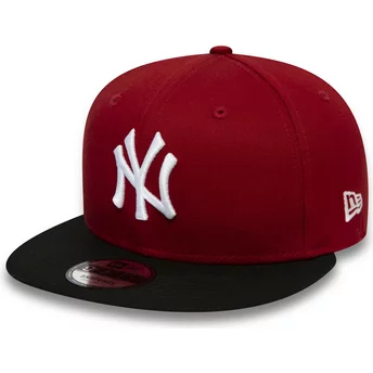 New Era Flat Brim 9FIFTY Colour Block New York Yankees MLB Red and Black Snapback Cap