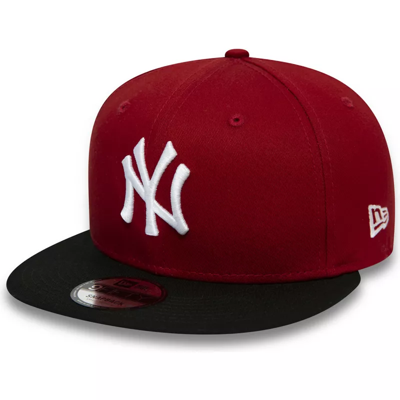 Gorra plana roja y negra snapback 9FIFTY Colour Block de New York Yankees  MLB de New Era