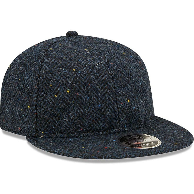 new-era-flat-brim-9fifty-tweed-navy-blue-adjustable-cap