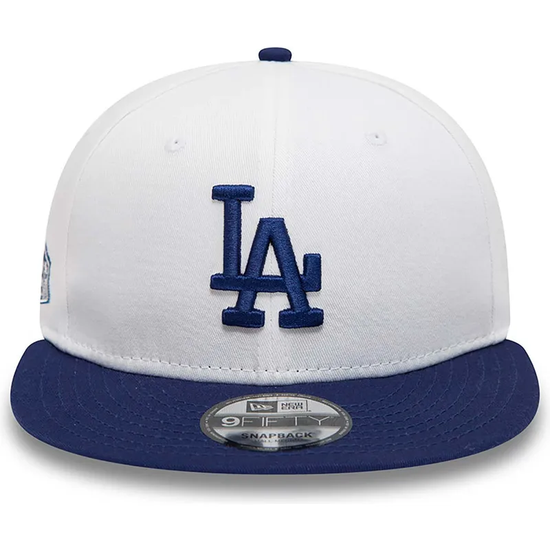 gorra-plana-blanca-y-azul-snapback-9fifty-crown-patches-de-los-angeles-dodgers-mlb-de-new-era