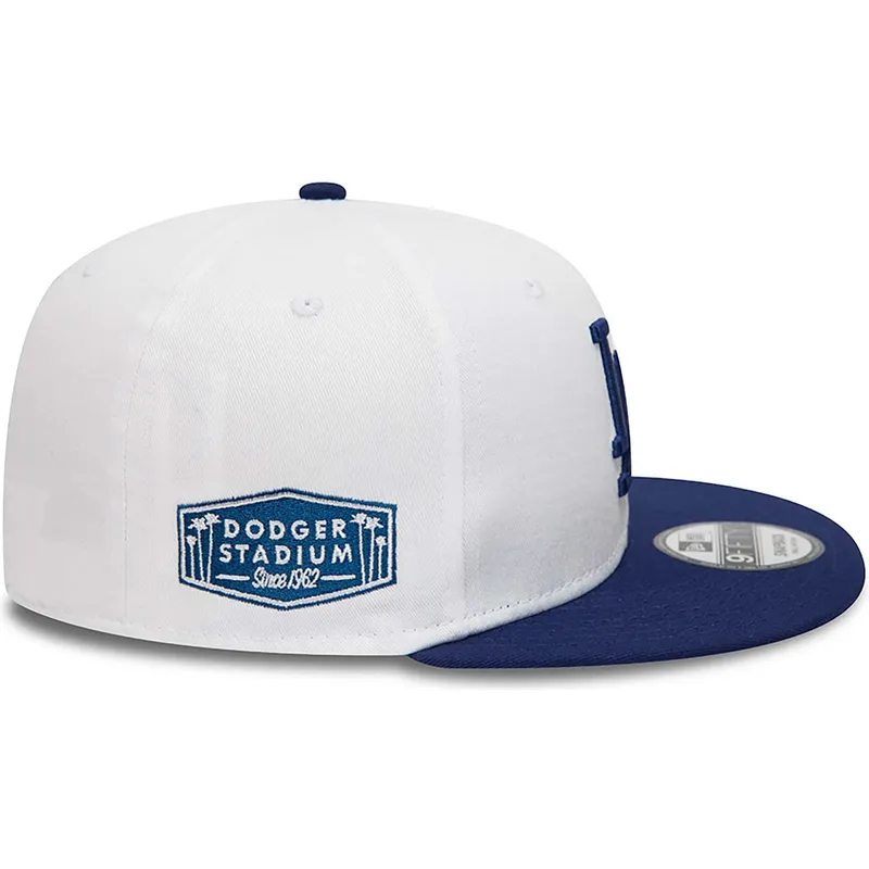 gorra-plana-blanca-y-azul-snapback-9fifty-crown-patches-de-los-angeles-dodgers-mlb-de-new-era