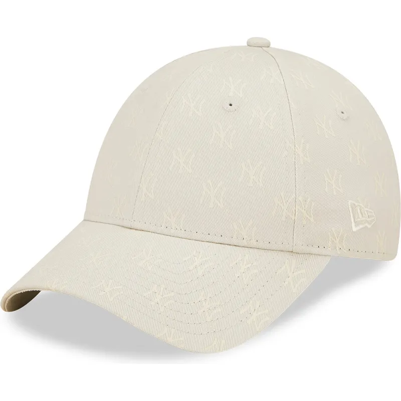 epci-curbata-bej-reglabila-9forty-monogram-de-new-york-yankees-mlb-de-new-era