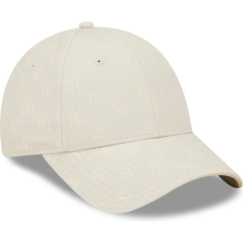 epci-curbata-bej-reglabila-9forty-monogram-de-new-york-yankees-mlb-de-new-era