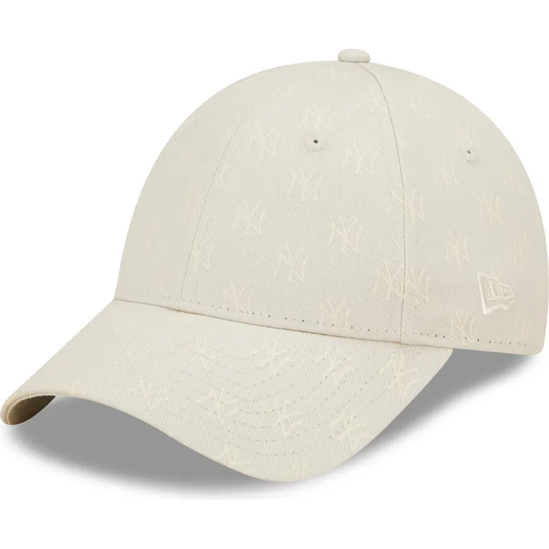 epci-curbata-bej-reglabila-9forty-monogram-de-new-york-yankees-mlb-de-new-era