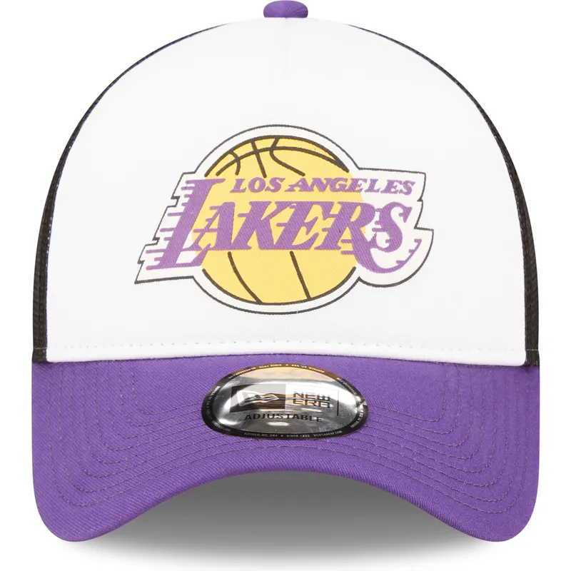 los-angeles-lakers-nba-new-era-vit-svart-och-violett-a-frame-team-colour-truckerkeps