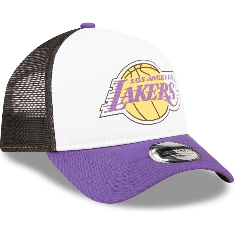 los-angeles-lakers-nba-new-era-vit-svart-och-violett-a-frame-team-colour-truckerkeps