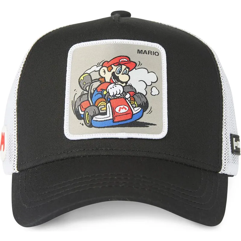 cappellino-trucker-nero-e-bianco-mario-kart-dri2-super-mario-bros-di-capslab