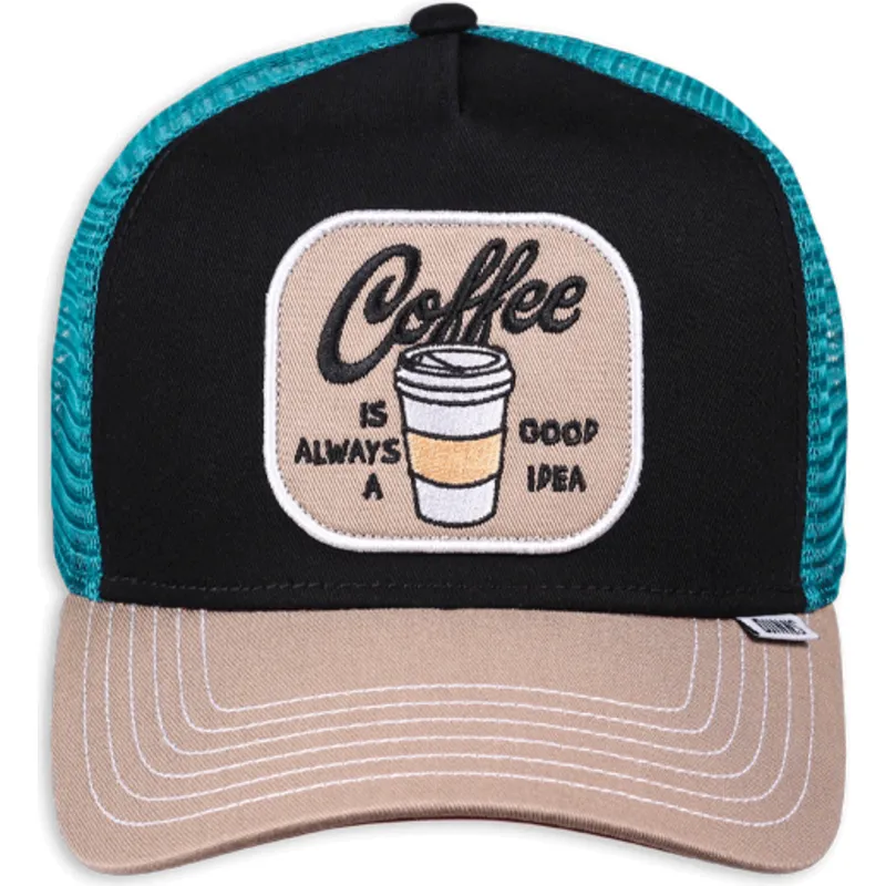epci-curbata-negru-snapback-coffe-is-always-a-good-idea-hft-food-de-djinns