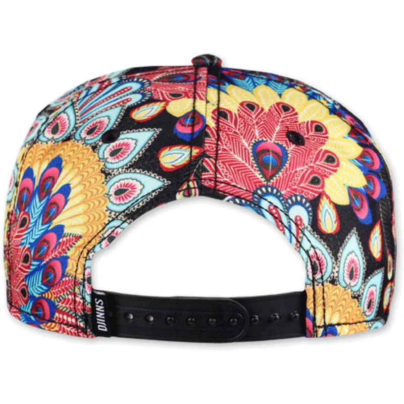 czapka-plaska-wielokolorowa-snapback-peacock-linen-od-djinns