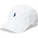 weisse-verstellbare-baseballkappe-mit-gebogenem-schirm-und-blauem-logo-cotton-chino-classic-sport-von-polo-ralph-lauren