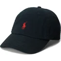 schwarze-verstellbare-kappe-mit-gebogenem-schirm-und-rotem-logo-cotton-chino-classic-sport-von-polo-ralph-lauren