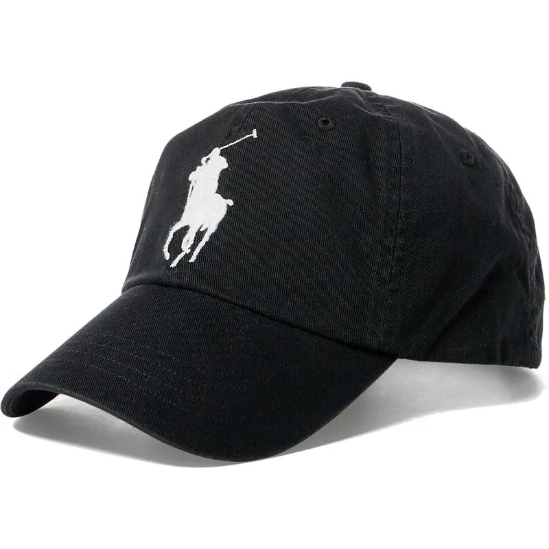 svart-justerbar-bojd-keps-med-vit-big-pony-chino-classic-sport-logotyp-fran-polo-ralph-lauren