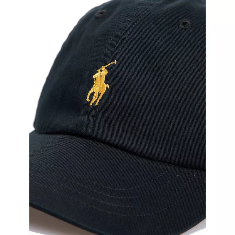 polo-ralph-lauren-curved-brim-golden-logo-cotton-chino-classic-sport-black-adjustable-cap