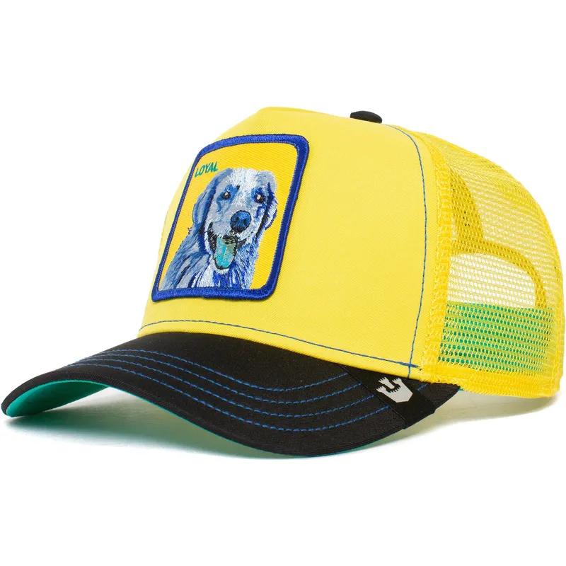 gorra-trucker-gialla-e-nera-cane-labrador-retriever-loyal-doggy-trip-the-farm-di-goorin-bros