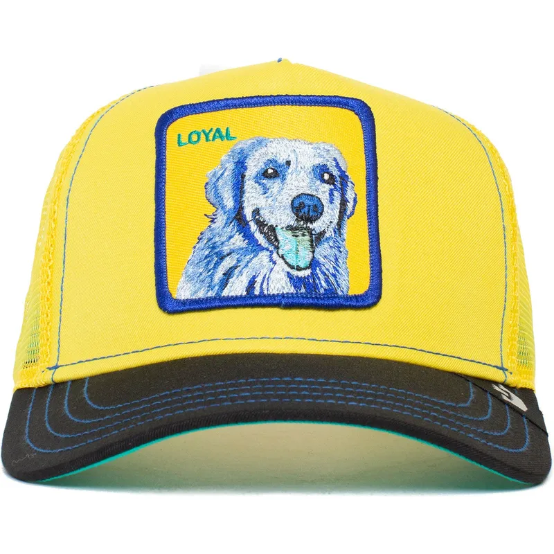 gorra-trucker-gialla-e-nera-cane-labrador-retriever-loyal-doggy-trip-the-farm-di-goorin-bros