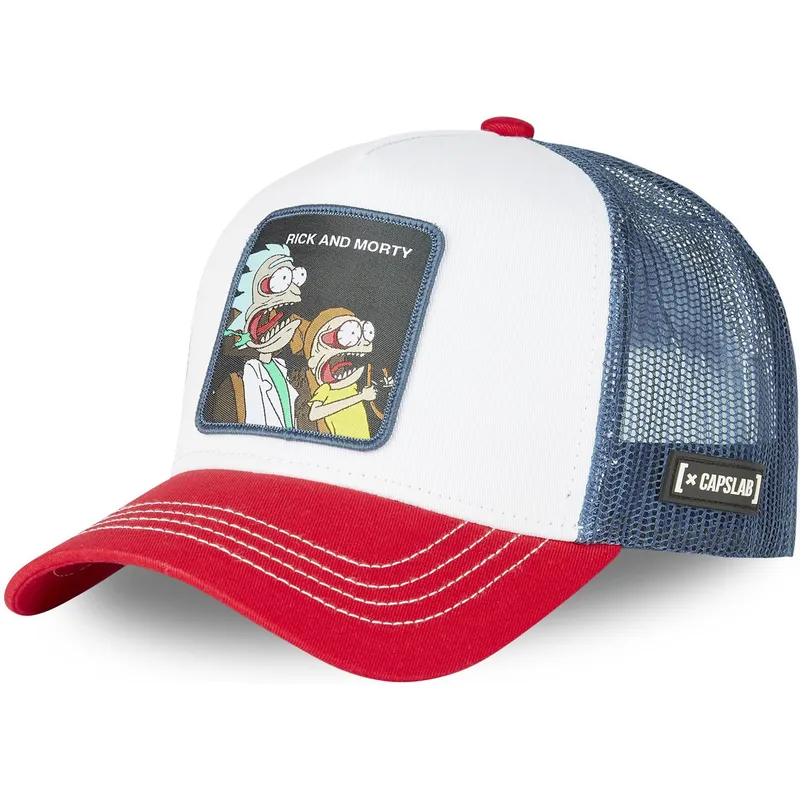 cappellino-trucker-bianco-blu-e-rosso-rick-e-morty-re4-rick-e-morty-di-capslab
