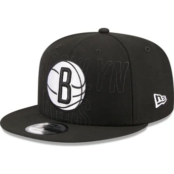 Czarna płaska czapka snapback 9FIFTY Draft Edition 2023 Brooklyn Nets NBA New Era
