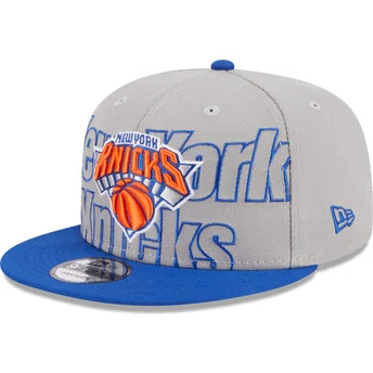 Grå och blå platt keps snapback 9FIFTY Draft Edition 2023 från New York Knicks NBA av New Era