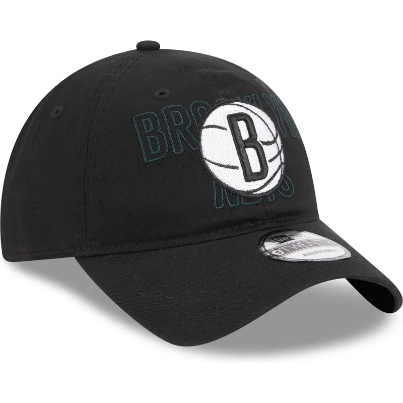 cappellino-curvo-nero-regolabile-9twenty-draft-edition-2023-di-brooklyn-nets-nba-di-new-era