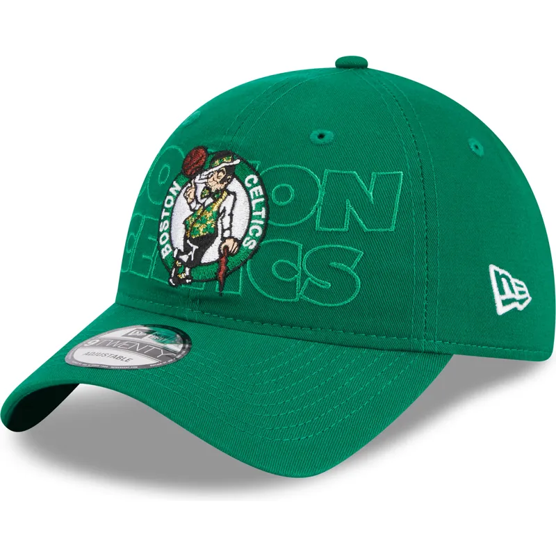 grune-verstellbare-curved-cap-9twenty-draft-edition-2023-der-boston-celtics-nba-von-new-era