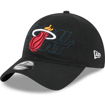 Șepci curbată negru bandă reglabilă 9TWENTY Draft Edition 2023 de Miami Heat NBA de New Era