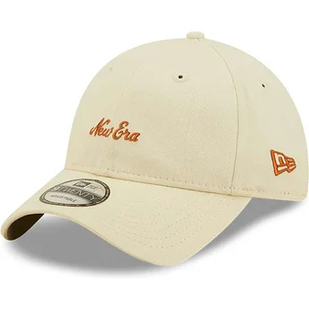 Gorra curva beige ajustable 9TWENTY Herringbone de New Era