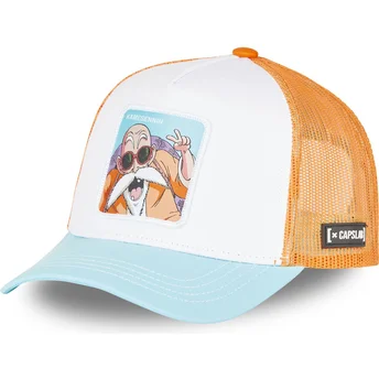 Casquette trucker blanche, orange et bleue Master Roshi DB3 KAM2 Dragon Ball Capslab