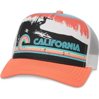 American Needle California Riptide Valin Pink Snapback Trucker Hat
