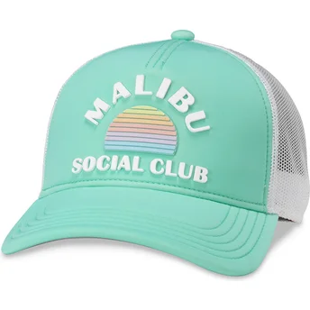 Καπέλο φορτηγατζή πράσινο και άσπρο snapback Malibu Social Club Riptide Valin από την American Needle