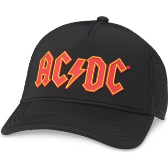 American Needle AC/DC Riptide Valin Black Snapback Trucker Hat