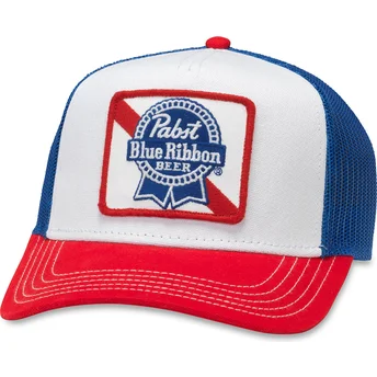 Weiße, blaue und rote Trucker-Snapback-Cap Pabst Blue Ribbon Valin von American Needle