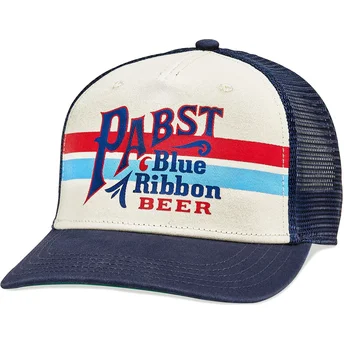 Gorra Trucker Beige und Marineblau Snapback Pabst Blue...