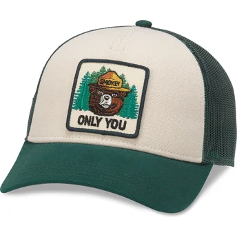 Beige-grüne Snapback-Trucker-Kappe Smokey Bear Valin von...