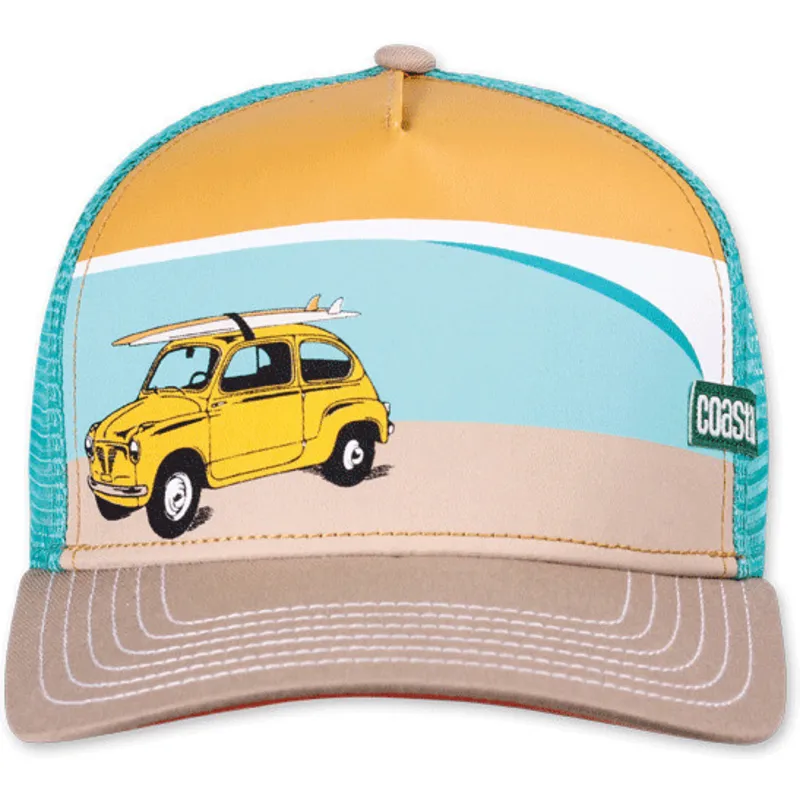 coastal-surfy-car-hft-beige-orange-und-blaue-trucker-kappe
