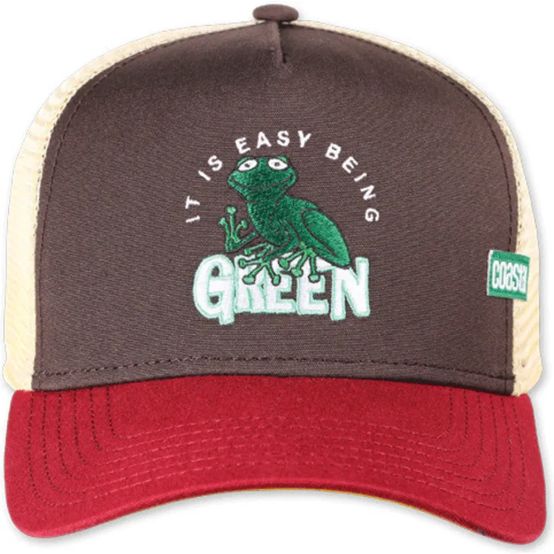 cappellino-trucker-marrone-e-rosso-it-is-easy-being-green-hft-di-coastal