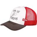 coastal-band-of-weirdos-hft-weisse-rote-und-braune-trucker-kappe