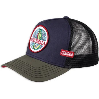 Casquette trucker bleue marine, noire et verte Guatemala HFT Coastal