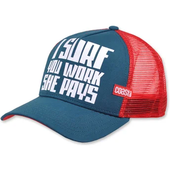Șepci curbată albastru snapback I Surf You Work She Pays HFT de Coastal
