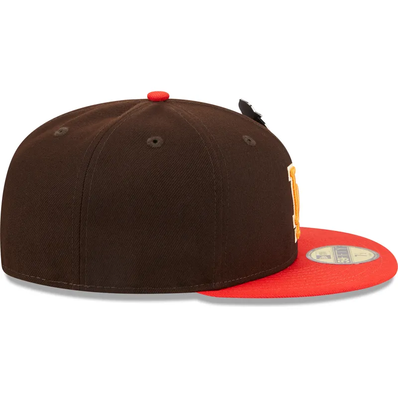cappello-piatto-marrone-e-rosso-aderente-59fifty-the-elements-fire-pin-dei-los-angeles-dodgers-mlb-di-new-era