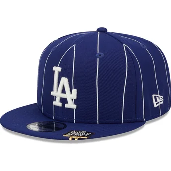 Czapka z płaskim daszkiem niebieska snapback 9FIFTY Pinstripe Visor Clip Los Angeles Dodgers MLB New Era