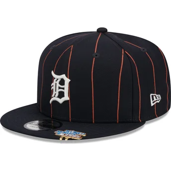 Cappello piatto blu marino snapback 9FIFTY Pinstripe Visor Clip di Detroit Tigers MLB di New Era