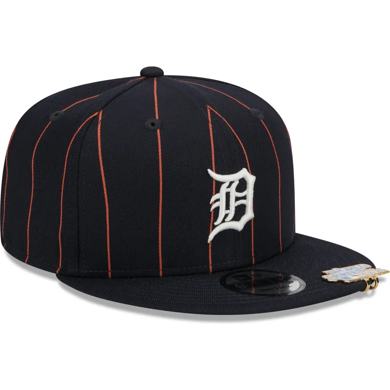 marineblaue-flache-snapback-kappe-9fifty-pinstripe-visor-clip-der-detroit-tigers-mlb-von-new-era