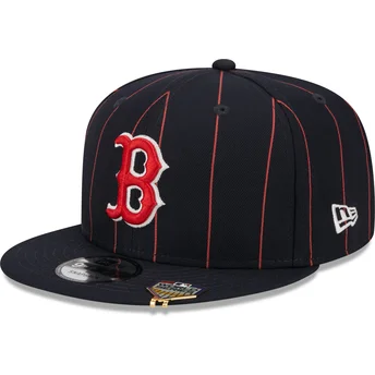 Cap plată navy blue snapback 9FIFTY Pinstripe Visor Clip de Boston Red Sox MLB de New Era