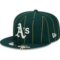 gron-platt-snapback-keps-9fifty-pinstripe-visor-clip-fran-oakland-athletics-mlb-av-new-era
