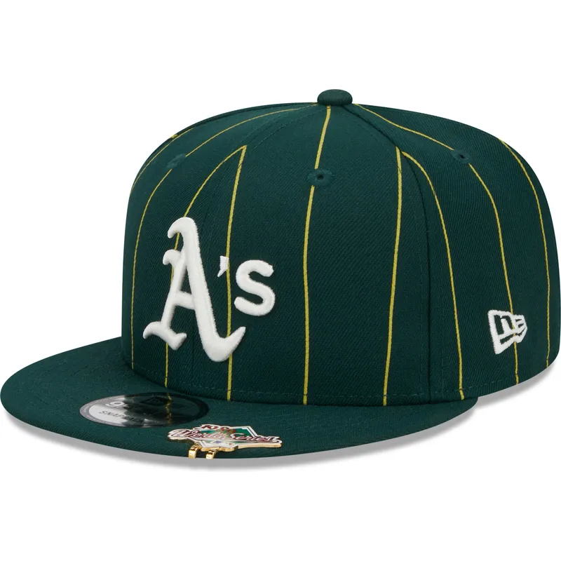 zielona-plaska-czapka-snapback-9fifty-pinstripe-visor-clip-oakland-athletics-mlb-new-era