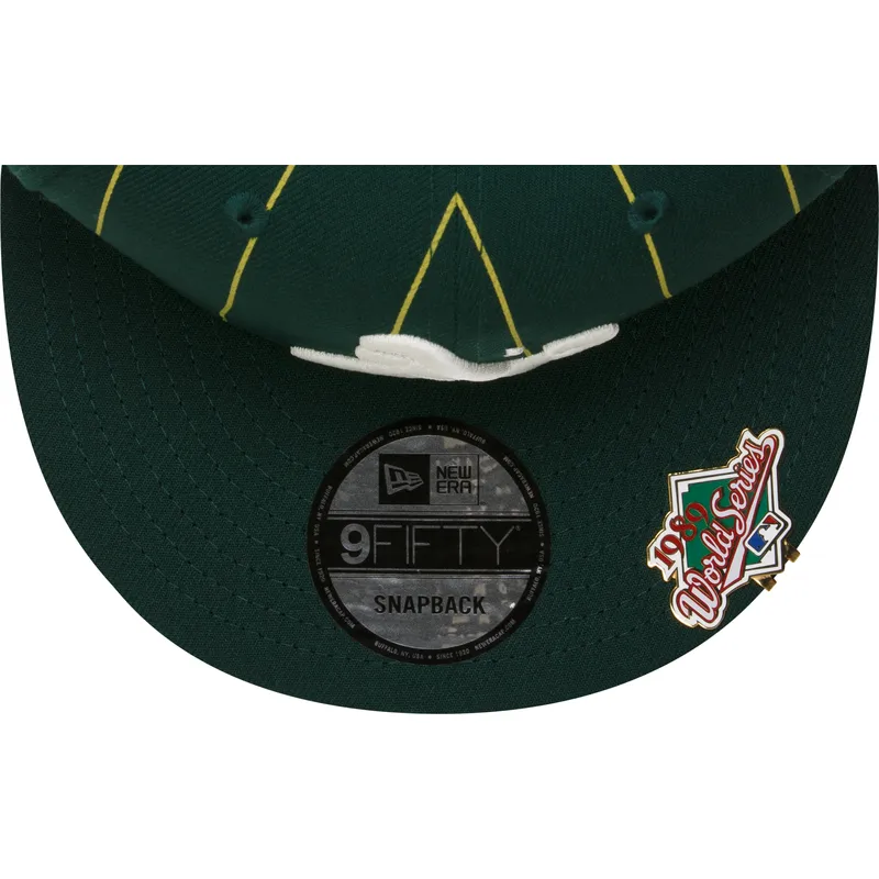 zielona-plaska-czapka-snapback-9fifty-pinstripe-visor-clip-oakland-athletics-mlb-new-era