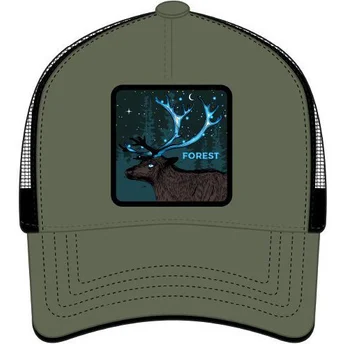 Gorra trucker verde y negra ciervo Forest FOR2 Beasts de Capslab