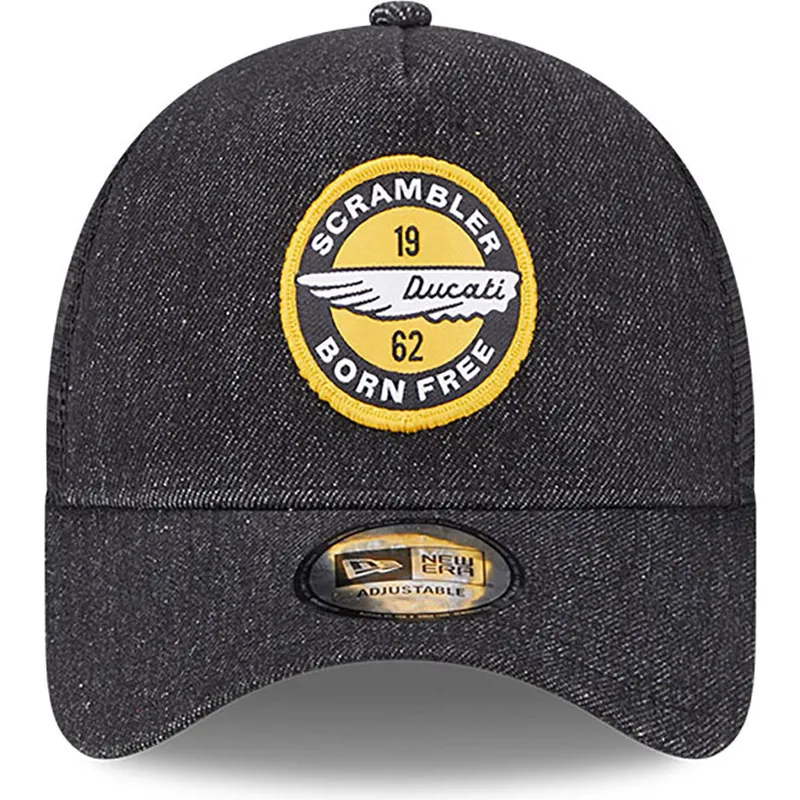 epci-curbata-negru-snapback-denim-a-frame-de-ducati-motor-motogp-de-new-era